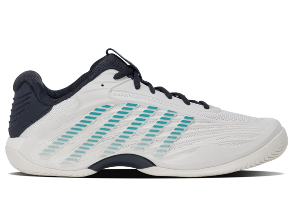 K-Swiss Men's Hypercourt Express 3 WIDE - Blanc de Blanc/Carbon/Baltic