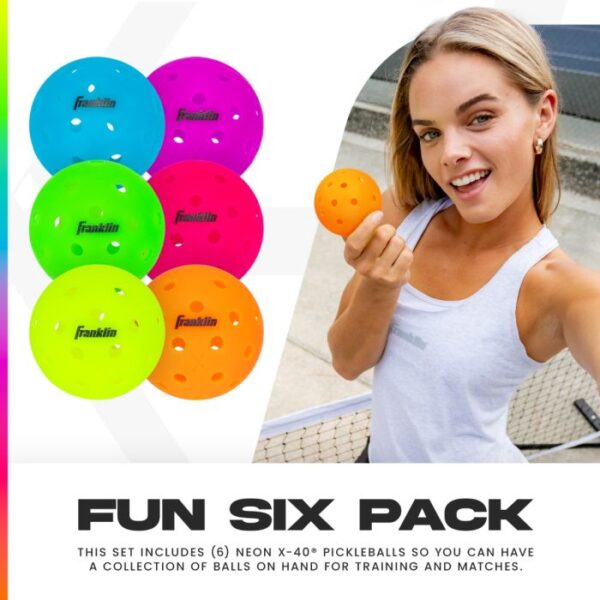 Franklin X-40 Pickleball - 6-pack Neon - Image 3