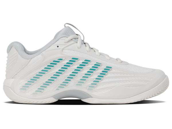 K-Swiss Women's Hypercourt Express 3 WIDE - Blanc de Blanc/Clacier Gray/Baltic