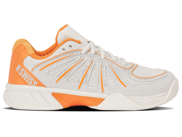 K-Swiss Women's Express Light Pickleball 2 WIDE - Blanc de Blanc/Blazing Orange