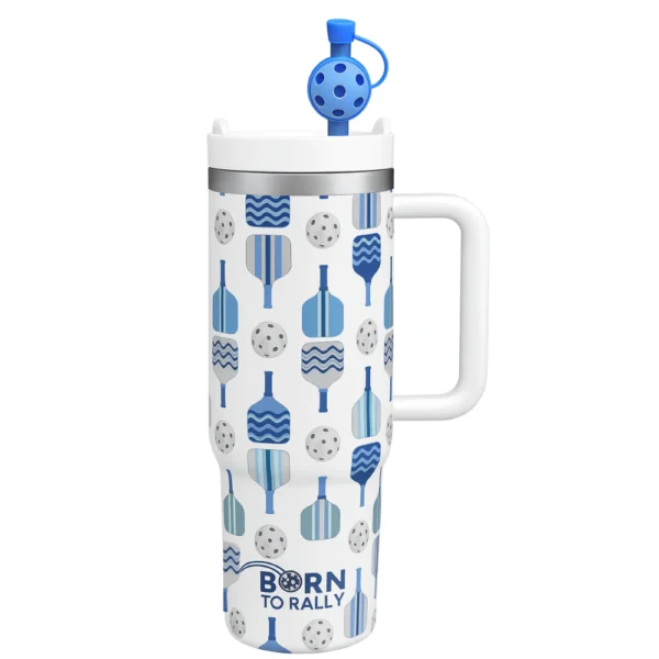 Born to Rally Blue Pickleball 30oz Tumbler