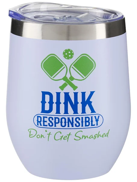 Born to Rally Wine Tumbler - Dink Responsibly Blue