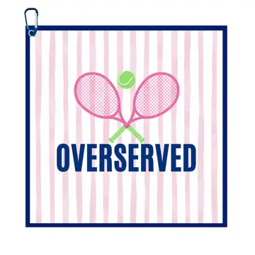 Born to Rally Tennis Towel - Over Served Stripe